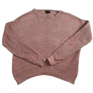 𝅺line the Label Drop Shoulder 100% Cotton Pink Pullover Sweater Size XS